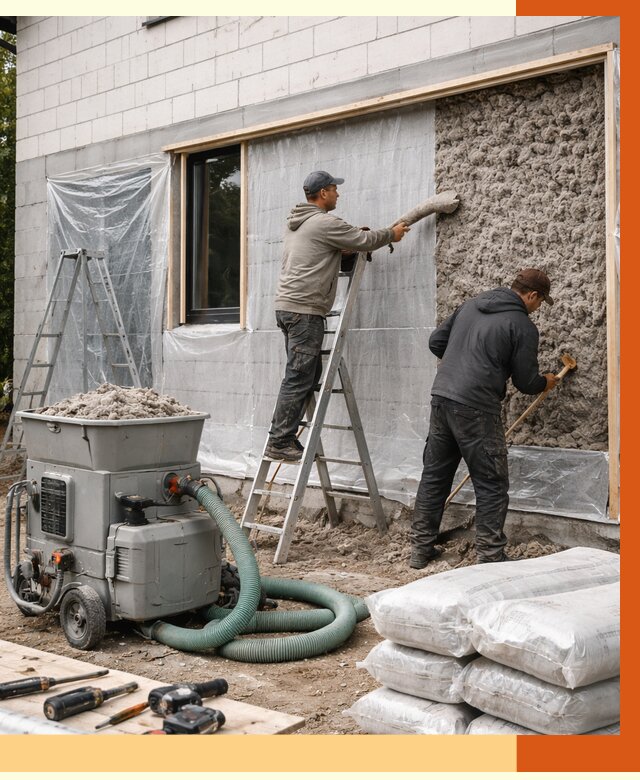 Утепление дома из газобетона эковатой в Елабуге от 4558 руб./м2 | ТепломастерЛбг